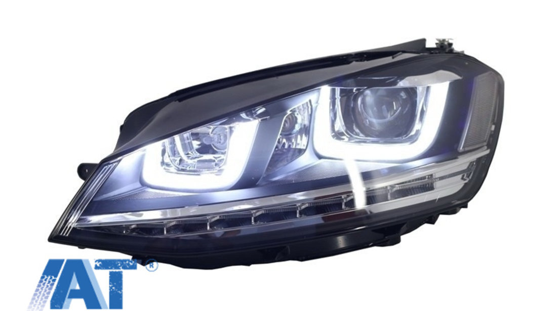 Faruri 3D LED compatibil cu VW Golf VII (2012-2017) R-Line LED Semnalizare Dinamica