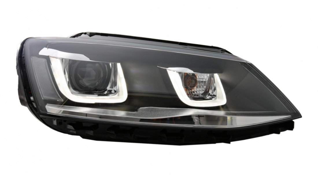 Faruri 3D LED compatibil cu VW Jetta Mk6 VI (2011-2017) GTI U Bi-Xenon Design HLVWJ6U