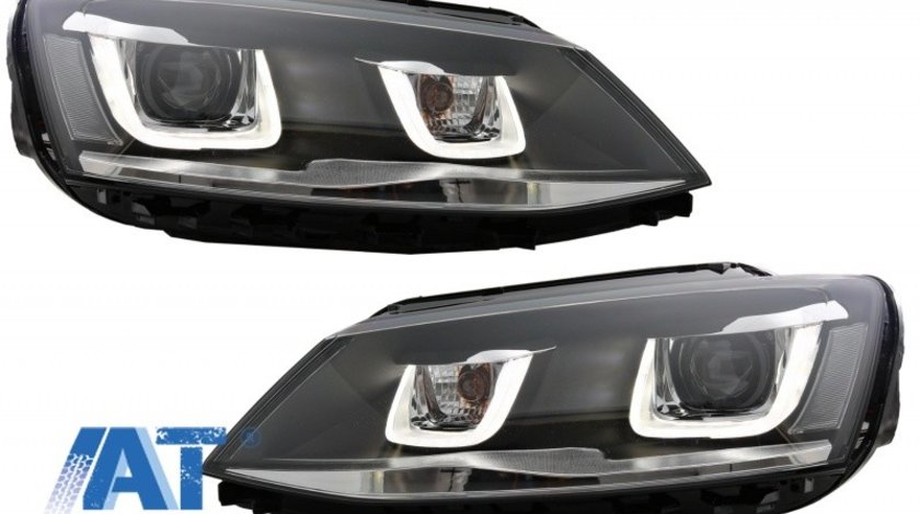 Faruri 3D LED compatibil cu VW Jetta Mk6 VI (2011-2017) GTI U Bi-Xenon Design