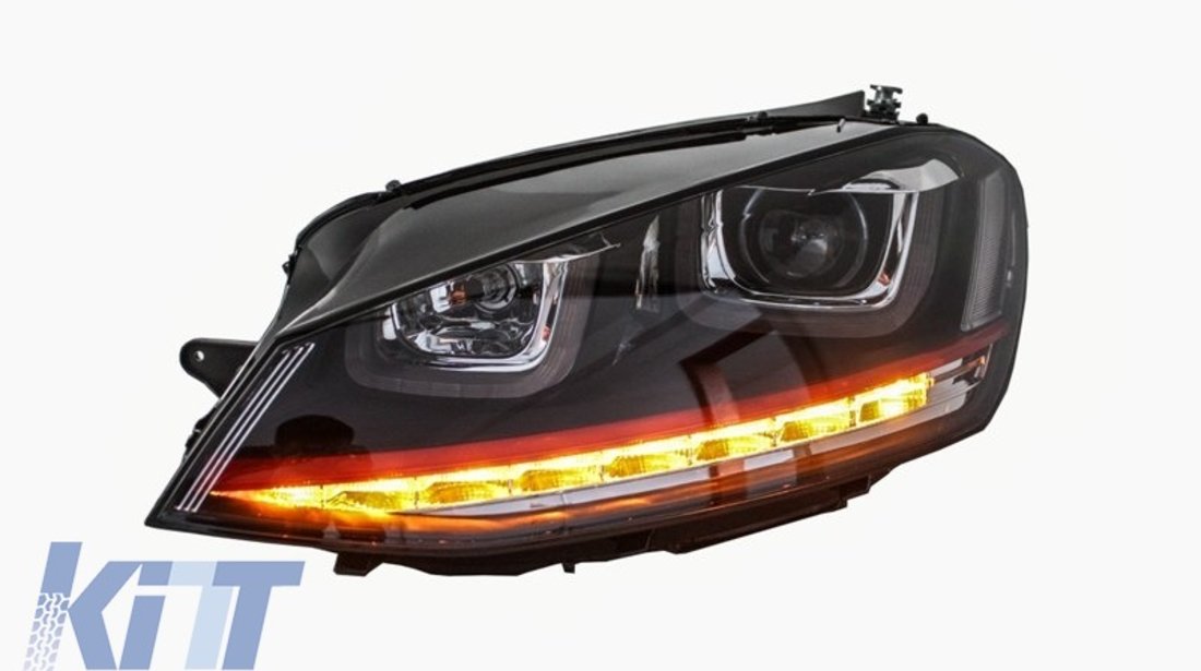 Faruri 3D LED Volkswagen Golf 7 VII (2012-up) R20 GTI Design Semnal LED