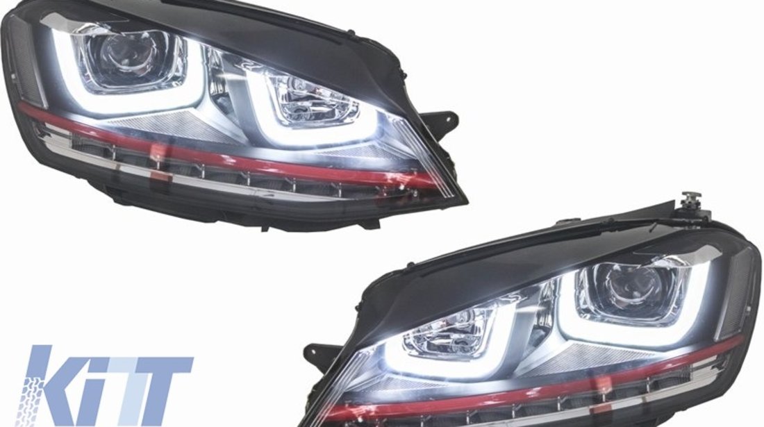 Faruri 3D LED Volkswagen Golf 7 VII (2012-up) R20 GTI Design Semnal LED