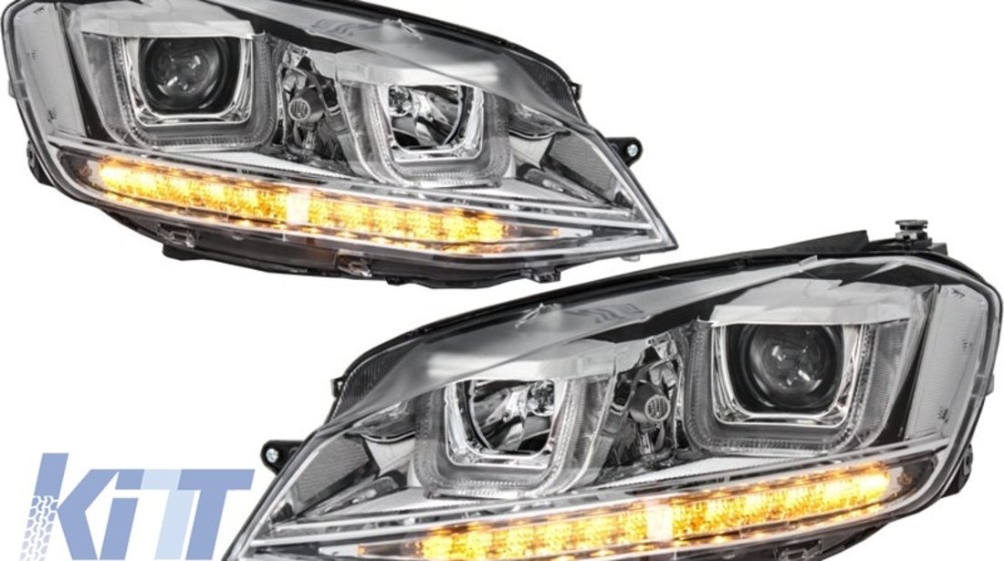 Faruri 3D LED Volkswagen Golf VII (2012-up) R-Line Chrome