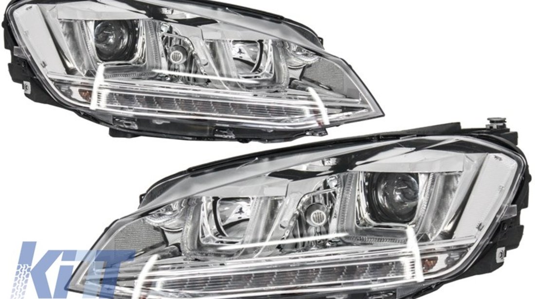 Faruri 3D LED Volkswagen Golf VII (2012-up) R-Line Chrome