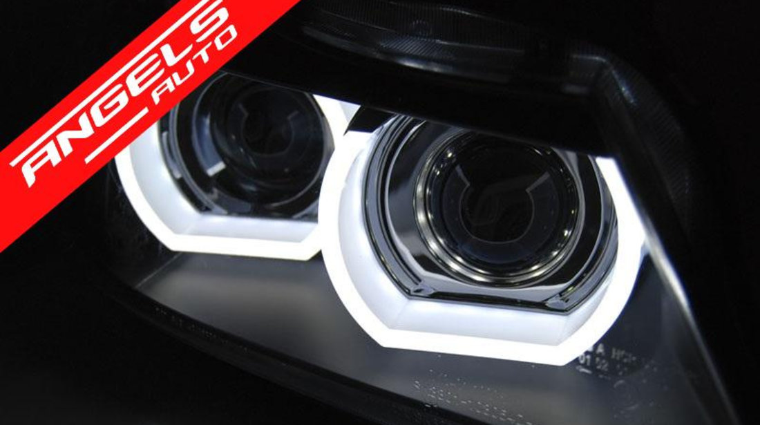 Faruri Angel Eyes 3D BMW Seria 3 E90/E91 2009-2011 Xenon AFS