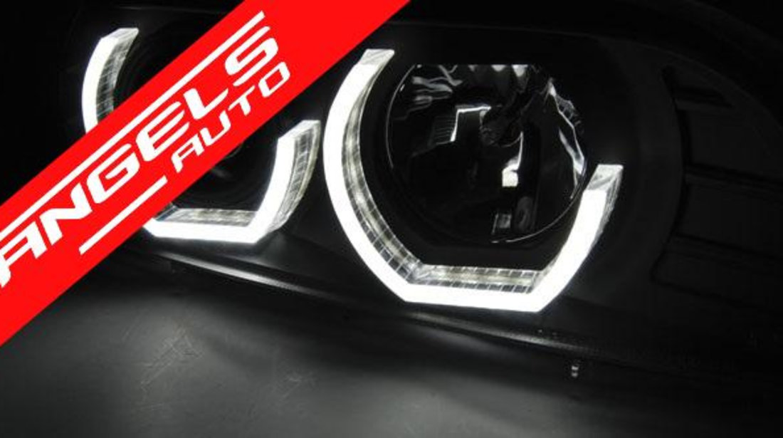 Faruri ANGEL EYES 3D BMW Seria 5 E39 95-03 Negru