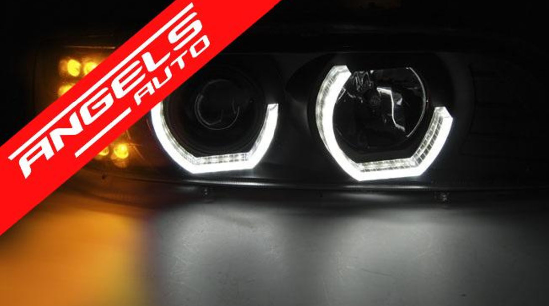 Faruri ANGEL EYES 3D BMW Seria 5 E39 95-03 Negru