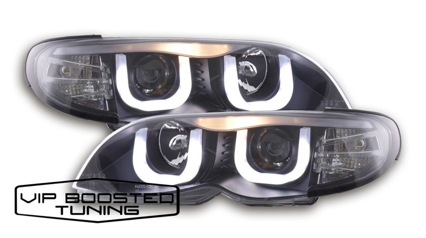 Faruri Angel Eyes 3D cu lupe BMW E46 FACELIFT (2002-2005) Negre