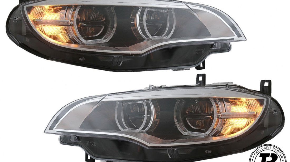 Faruri Angel Eyes 3D Dual Rims LED DRL compatibile cu BMW X6 E71 (08-12)