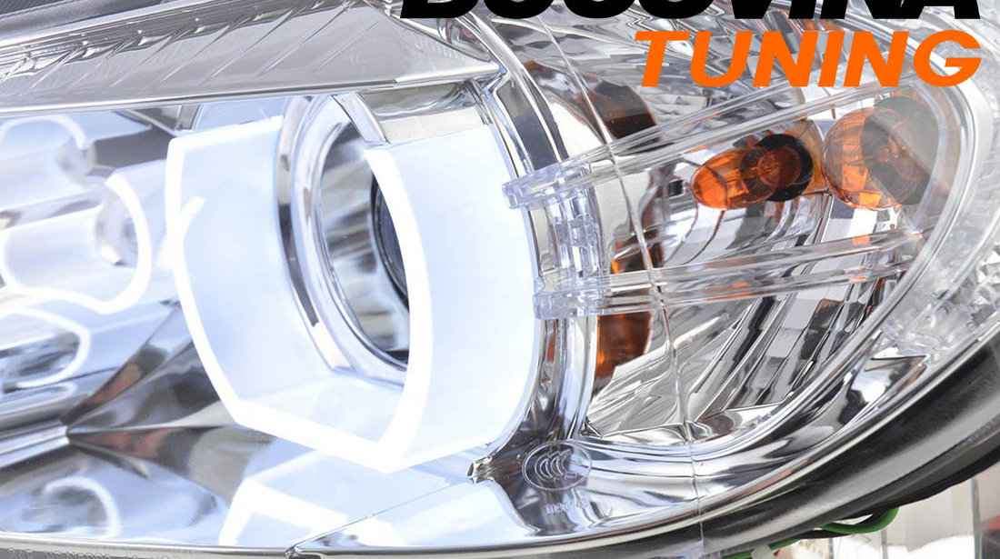 FARURI ANGEL EYES 3D LED COMPATIBILE CU BMW E90/ E91 (05-11) CROM