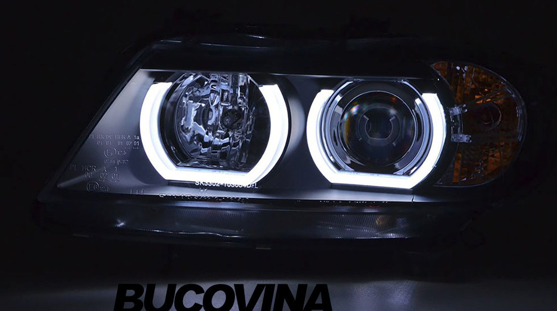 FARURI ANGEL EYES 3D LED COMPATIBILE CU BMW E90/E91 (05-11) BLACK