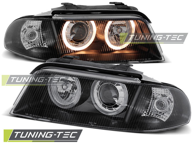 Faruri ANGEL EYES BLACK compatibila AUDI A4 01.99-09.00