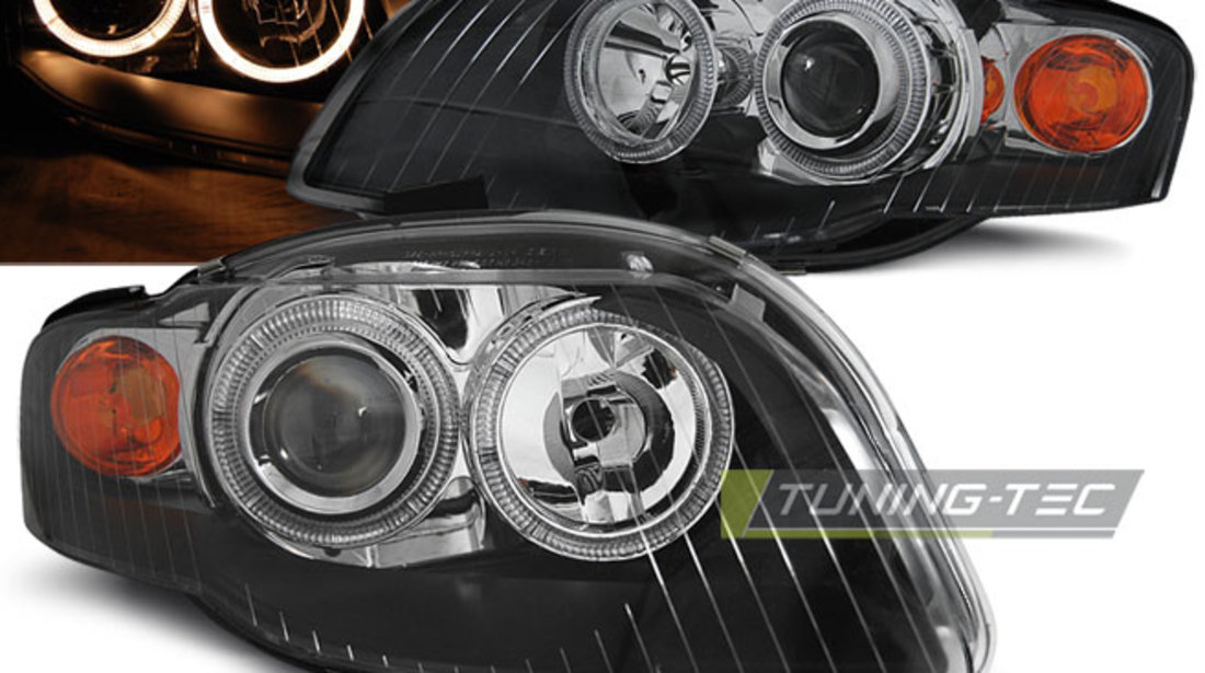 Faruri ANGEL EYES BLACK compatibila AUDI A4 B7 11.04-03.08