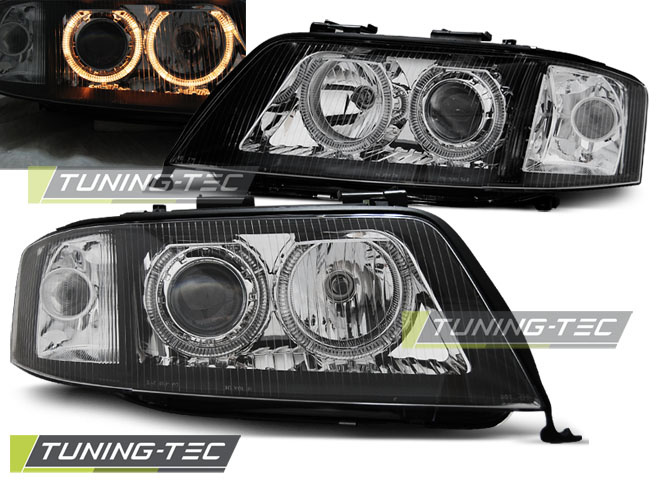 Faruri ANGEL EYES BLACK compatibila AUDI A6 06.01-05.04