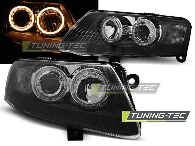 Faruri ANGEL EYES BLACK compatibila AUDI A6 C6 04.04-08