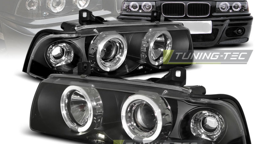 Faruri ANGEL EYES BLACK compatibila BMW E36 12.90-08.99 C/C