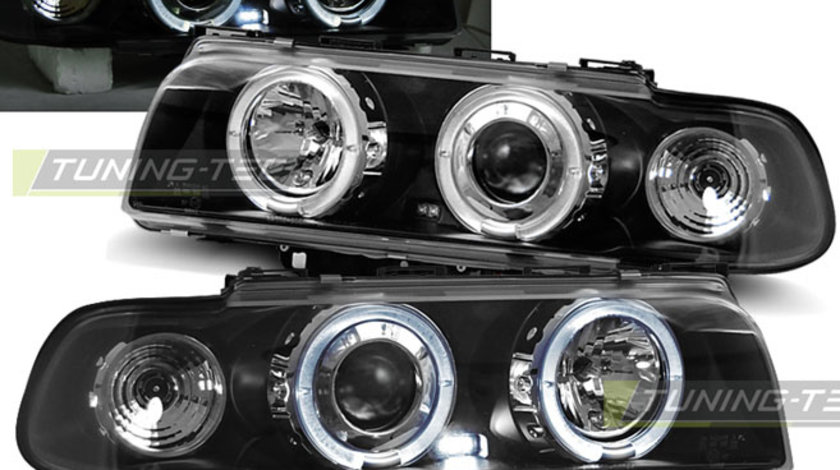 Faruri ANGEL EYES BLACK compatibila BMW E38 06.94-08.98