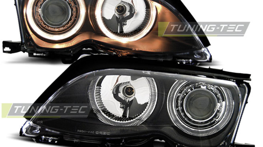 Faruri ANGEL EYES BLACK compatibila BMW E46 09.01-03.05 S/T