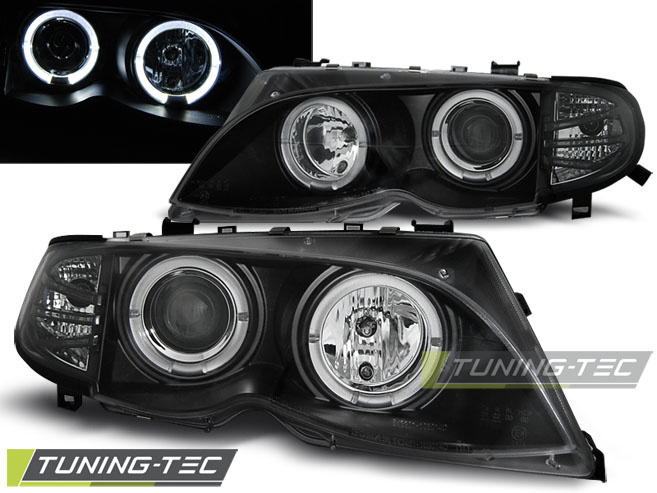 Faruri ANGEL EYES BLACK compatibila BMW E46 09.01-03.05