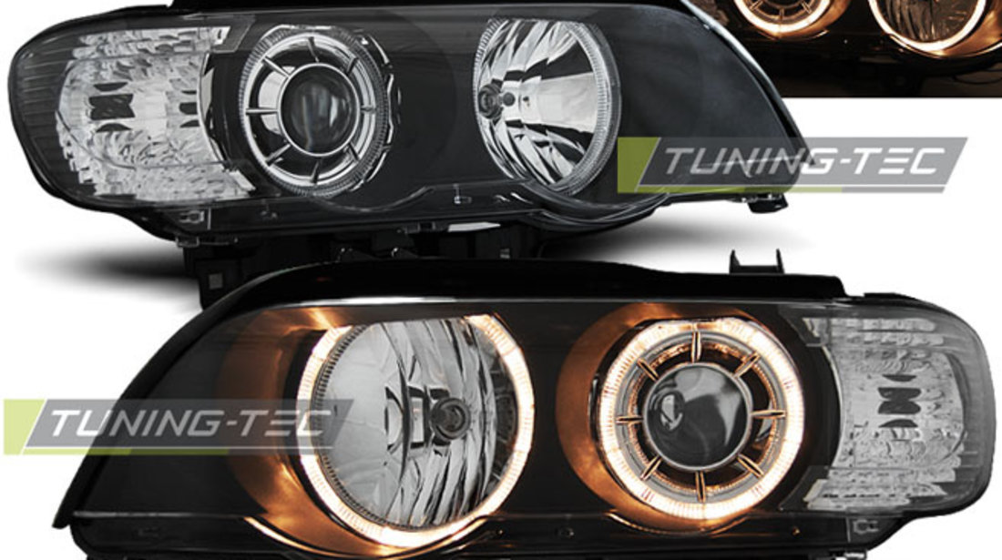 Faruri ANGEL EYES BLACK compatibila BMW X5 E53 09.99-10.03