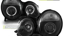 Faruri ANGEL EYES BLACK compatibila MERCEDES W210 ...