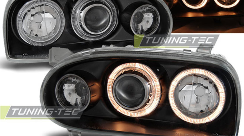 Faruri ANGEL EYES BLACK compatibila VW GOLF 3 09.91-08.97