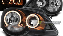 Faruri ANGEL EYES BLACK compatibila VW POLO 9N3 04...