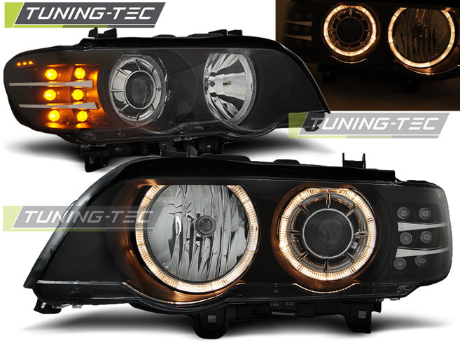 Faruri ANGEL EYES BLACK LED INDICATOR compatibila BMW X5 E53 09.99-10.03