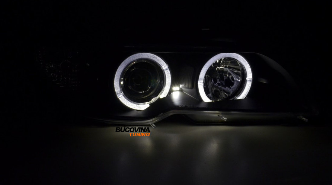 Faruri angel eyes BMW E46 Coupe (03-05) Fundal Negru