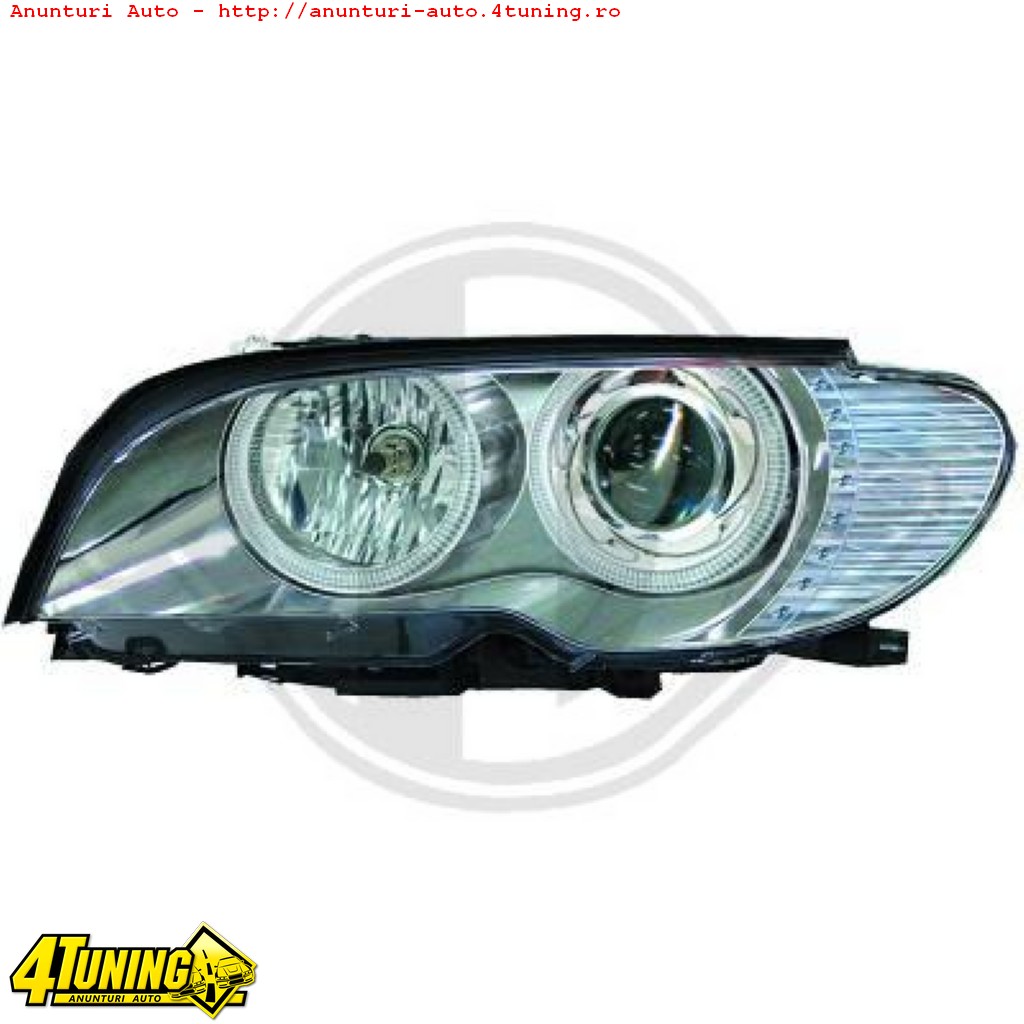 FARURI ANGEL EYES BMW E46 COUPE FUNDAL CROM SAU NEGRU