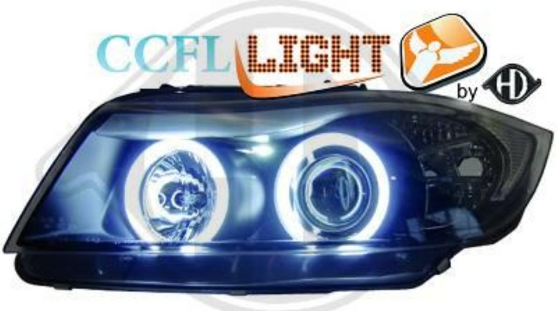 FARURI ANGEL EYES BMW E90 CCFL FUNDAL CROM SAU NEGRU CU CCFL