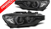 Faruri Angel Eyes BMW F30/F31 2011-2015 Negru Xeno...