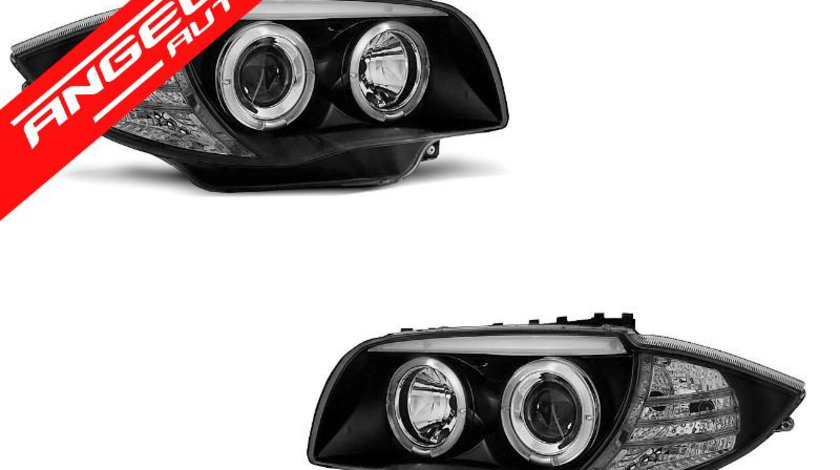 Faruri ANGEL EYES BMW Seria 1 E87 04-11 Negru