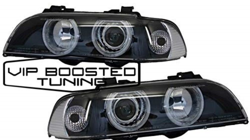 Faruri Angel Eyes BMW Seria 5 E39 (1996-2003) Facelift LCI Design Negre