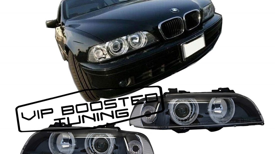 Faruri Angel Eyes BMW Seria 5 E39 (1996-2003) Facelift LCI Design Negre