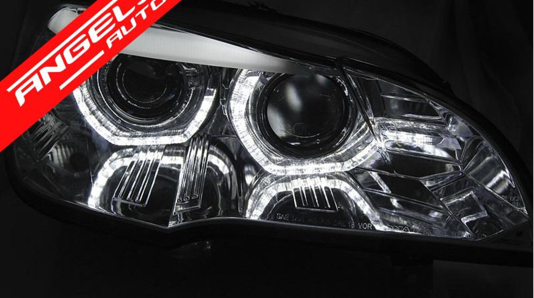 Faruri Angel Eyes BMW X5 E70 2007-2010 Crom AFS Xenon