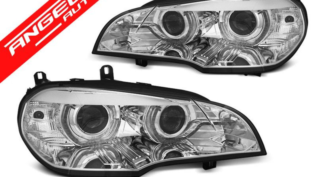 Faruri Angel Eyes BMW X5 E70 2007-2010 Crom AFS Xenon