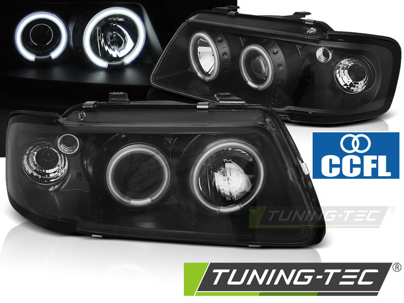 Faruri ANGEL EYES CCFL BLACK compatibila AUDI A3 8L 08.96-08.00