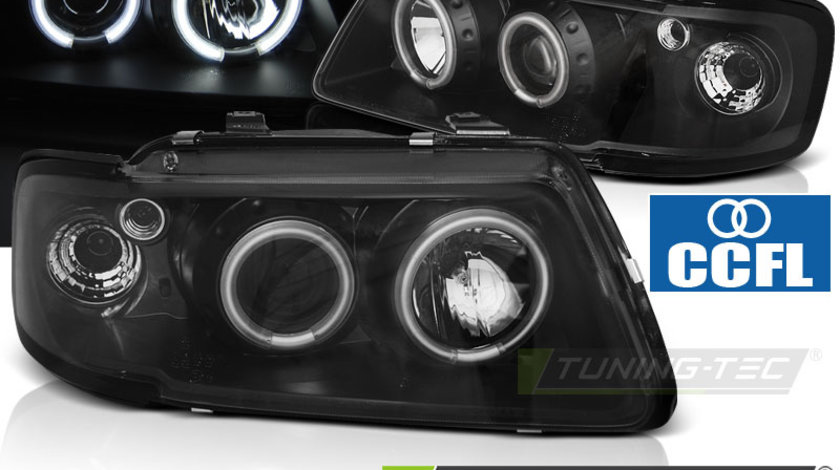 Faruri ANGEL EYES CCFL BLACK compatibila AUDI A3 8L 08.96-08.00