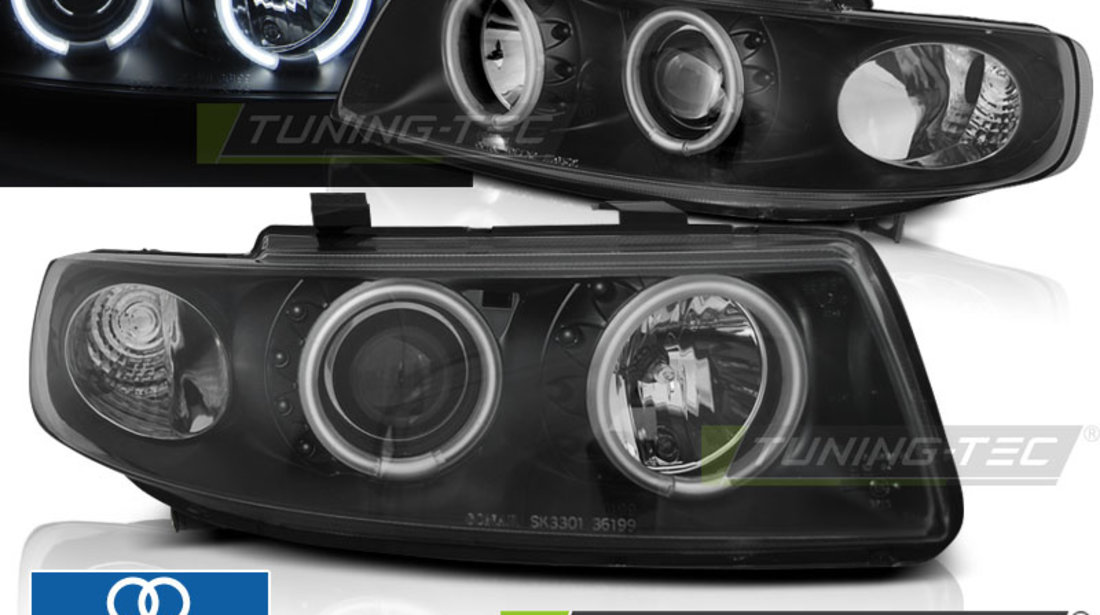 Faruri ANGEL EYES CCFL BLACK compatibila SEAT LEON / TOLEDO 04.99-08.04