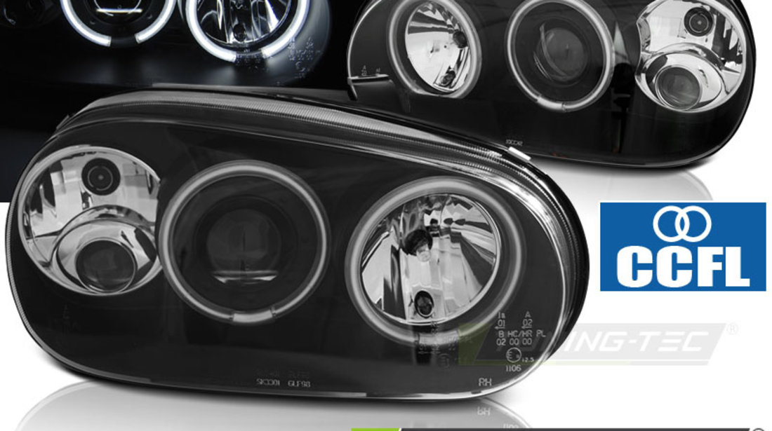 Faruri ANGEL EYES CCFL BLACK compatibila VW GOLF 4 09.97-09.03