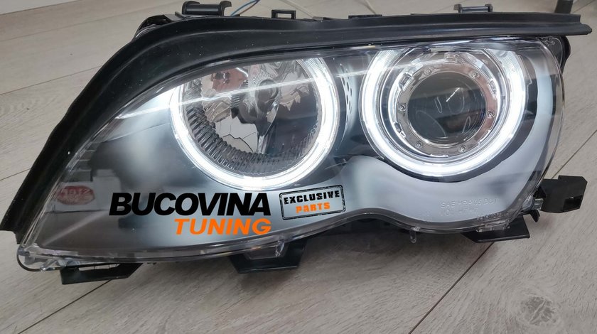 FARURI ANGEL EYES CCFL BMW SERIA 3 E46 (01-04) FUNDAL NEGRU