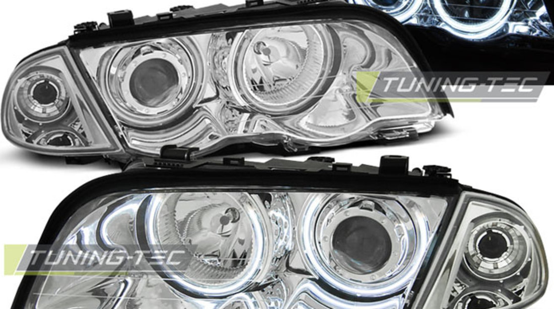 Faruri ANGEL EYES CCFL Crom look compatibila BMW E46 05.98-08.01 S/T