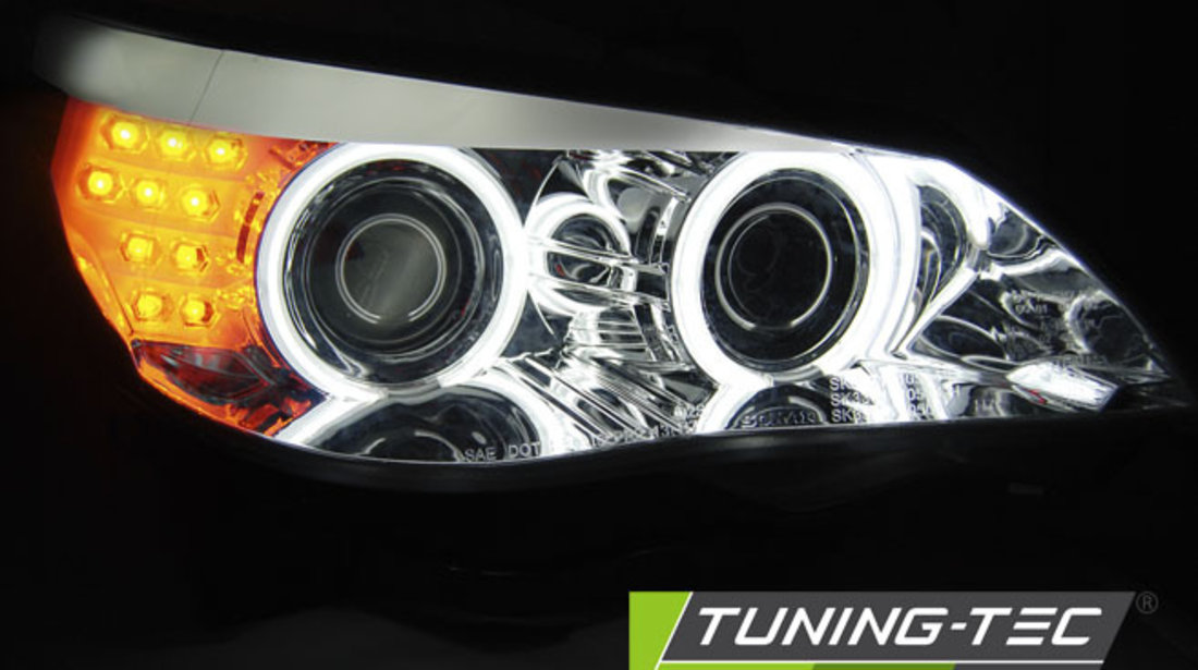 Faruri ANGEL EYES CCFL Crom look LED INDICATOR compatibila BMW E60/E61 03-07