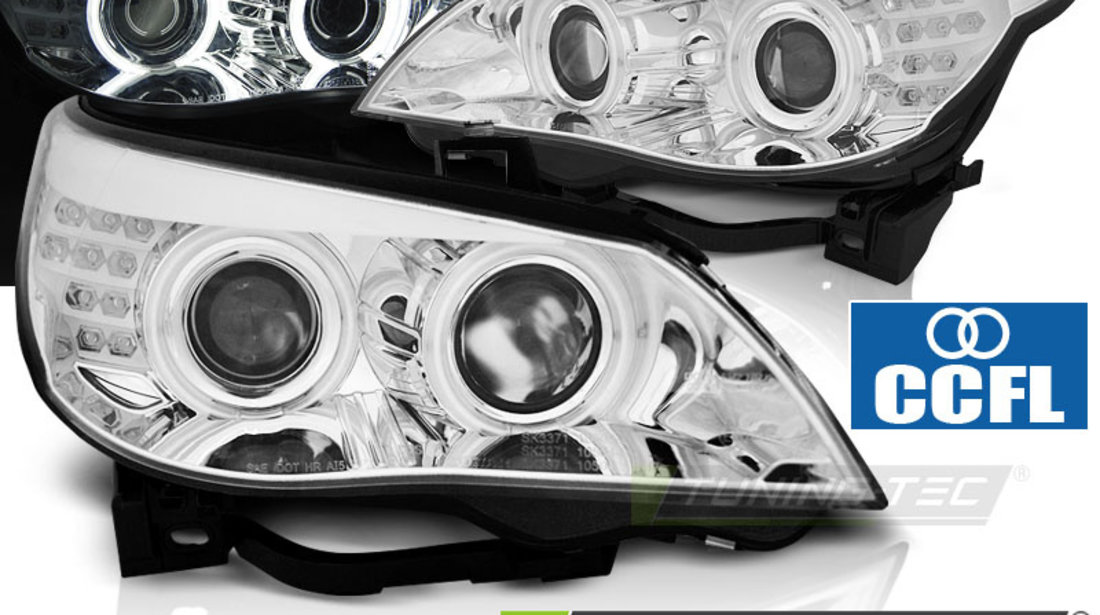 Faruri ANGEL EYES CCFL Crom look LED INDICATOR compatibila BMW E60/E61 03-07