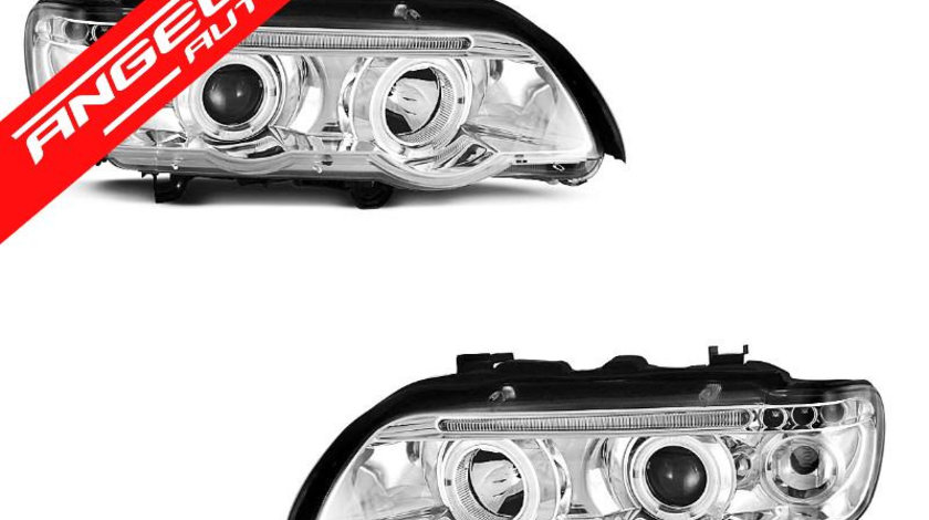 Faruri ANGEL EYES CHROME potrivite pentru BMW X5 E53 09.99-10.03