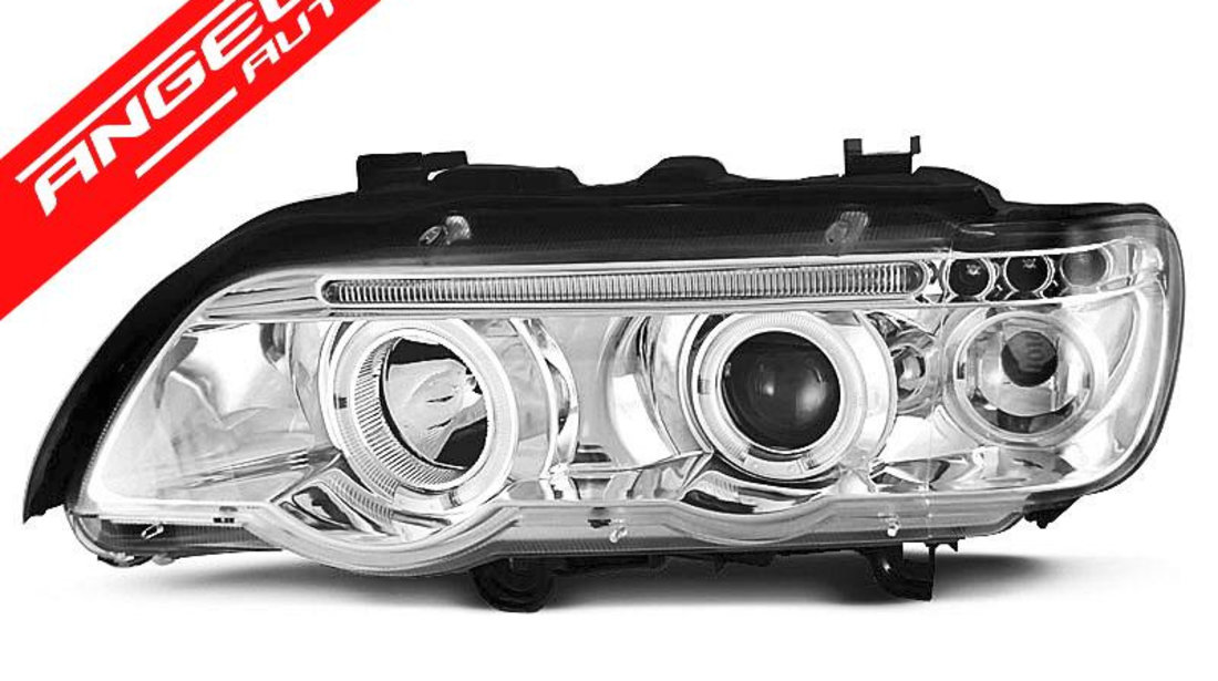 Faruri ANGEL EYES CHROME potrivite pentru BMW X5 E53 09.99-10.03