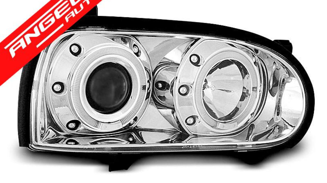 Faruri ANGEL EYES CHROME potrivite pentru VW GOLF 3 09.91-08.97