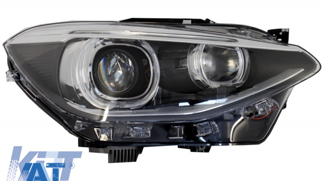 Faruri Angel Eyes compatibil cu BMW 1 Series F20 F21 (2011-2014) Negru