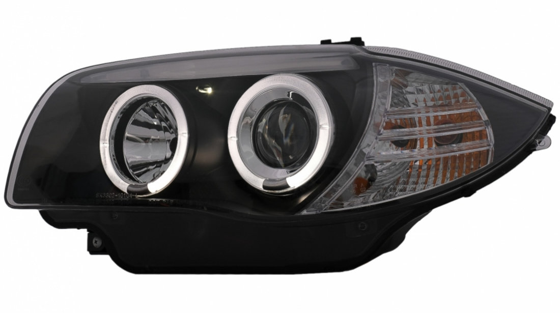 Faruri Angel Eyes compatibil cu BMW Seria 1 E81 E82 E87 E88 (2004-2011) Negru HLBME87B