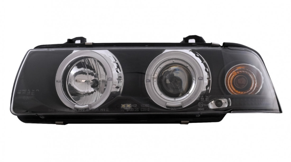 Faruri Angel Eyes compatibil cu BMW Seria 3 E36 Coupe Cabrio (1990-1999) Negre HLBME36BC